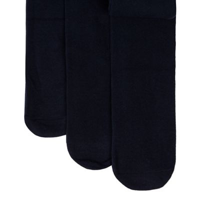 Pack of three girls' navy tights